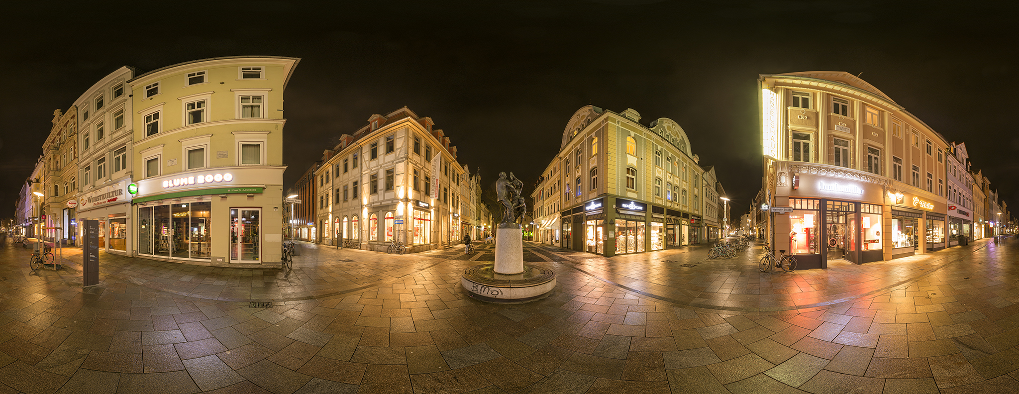 Nabel Fußgängerzone Göttingen 360 Grad Foto